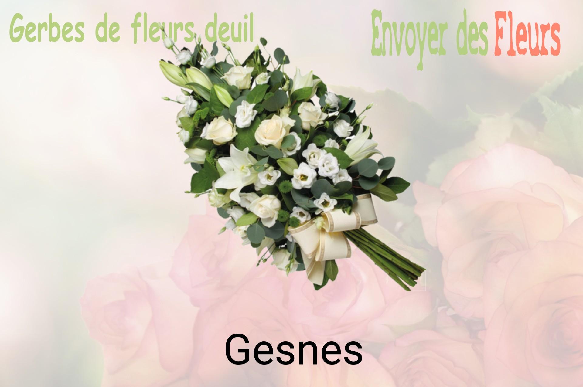 Gerbe de fleurs de deuil livrée à Gesnes